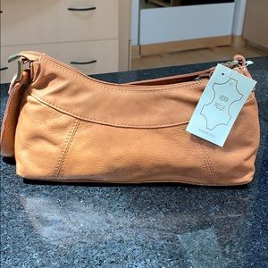 NWT Vera Pelle Chestnut Shoulder Bag made in Italy
